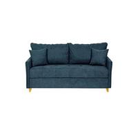 Canapé convertible express 140 RASPAIL matelas 20 cm sommier LATTE Genesis Bleu Pacific