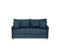 Canapé convertible express 140 RASPAIL matelas 20 cm sommier METAL Genesis Bleu Pacific