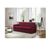 Canapé convertible express 3 places AGATHE Couchage Quotidien'en Tissu - Bordeaux - Matelas 13cm - Couchage 140x190cm - LOUNGITUDE