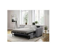 Canapé convertible express 3 places AGATHE Couchage Quotidien'en Tissu - Gris clair - Matelas 13cm - Couchage 160x190cm - LOUNGITUDE