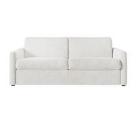 Canapé convertible express 3 places AGATHE en tissu bouclette - Matelas 13cm - Blanc - 140x190cm