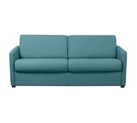 Canapé convertible express 3 places AGATHE en Tissu - matelas 13cm - Bleu canard, Couchage 140x190cm