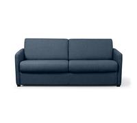 Canapé convertible express 3 places AGATHE en Tissu - matelas 13cm - Bleu foncé, Couchage 140x190cm