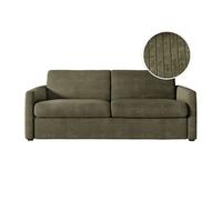 LOUNGITUDE Canapé Convertible Agathe système Couchage Express en Velours côtelé - Matelas épaisseur 13cm