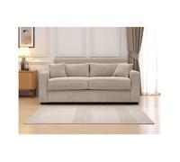 Canapé convertible express 3 places ESIO couchage quotidien 140x190cm en velours côtelé - Taupe