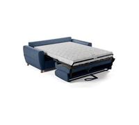 Generique Canapé convertible 3 places SKY - Tissu bleu - Matelas 14 cm - 192x100x88 cm