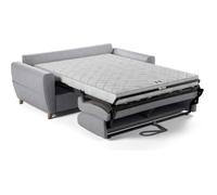 Canapé convertible express 3 places SKY - Tissu Gris - matelas 14cm - 192 x 100 x 88 cm