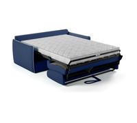 canapé convertible express - agathe - tissu bleu - liseré gris - 175 x 100 x 87 cm Gris