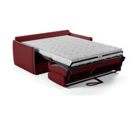 Canapé convertible express - AGATHE - Tissu Rouge - matelas 14cm - 175 x 100 x 87 cm