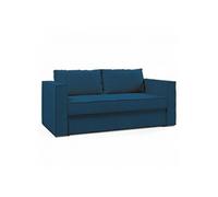 Canapé convertible EXPRESS IBIZA SUPRA 120cm sommier lattes matelas mémory DUNLOPILLO 16 cm velours côtelé zoom bleu