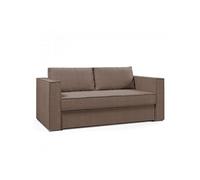 Canapé convertible EXPRESS IBIZA SUPRA 140cm sommier lattes matelas mémory DUNLOPILLO 16 cm velours côtelé zoom marron