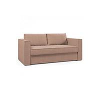 Canapé convertible EXPRESS IBIZA SUPRA 140cm sommier lattes matelas mémory DUNLOPILLO 16 cm velours côtelé zoom caramel