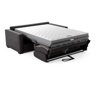 Canapé convertible express JOHN - 3 places - Tissu anthracite - 190 x 100 x 87 cm
