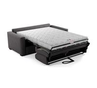 Canapé convertible express - MARIUS - Tissu Anthracite - matelas 14cm - 190 x 100 x 87 cm
