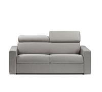 Canapé convertible EXPRESS SIDNEY têtières réglables couchage 160cm matelas 16cm tissu tweed luna gris clair