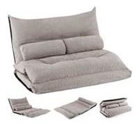 Canapé-lit Paresseux Pliable giantex, avec Dossier Réglable, pour Salon, Chambre, Balcon gris G