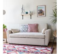 Happy Garden Canapé convertible MATT 2 places en velours côtelé beige – dossier inclinable
