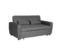 Happy Garden Canapé Droit Convertible Matt 2 Places Tissu Gris. Canapé avec Dossier inclinable et Coussins