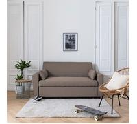 Canapé convertible MATT 2 places taupe