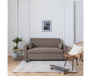 Canapé convertible MATT 2 places taupe