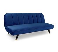 Menzzo Canapé Convertible Olympia Velours Bleu
