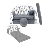 Canapé convertible - NINO - Modèle enfant - OEKO-TEX - 2 places - Gris