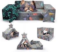 Canapé Convertible pour Enfant, Canapé de Jeu pour Enfants et Fauteuil -Conforme à la réglementation européenne, ((Ensemble de canapés pour Enfants 9 pièces - Couleur Lumineuse))