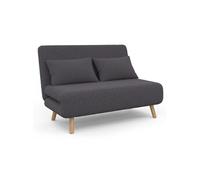 Canapé convertible ROMEO lit d'appoint 2 places 120 x 190 cm tissu gris anthracite
