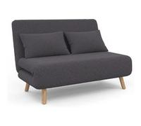 IDMARKET Canapé convertible ROMEO lit d'appoint 2 places 120 x 190 cm tissu gris anthracite