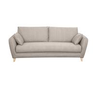 Canapé convertible scandinave 3 places en tissu beige avec matelas 10 cm CREEP