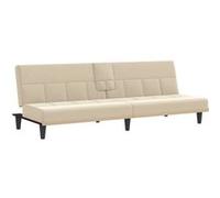 Canape convertible vidaxl 1 places en tissu beige 89 x 200 x 70 cm beige G