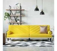 Vidaxl Canapé-Lit Avec Accoudoirs Jaune Clair Tissu Jaune