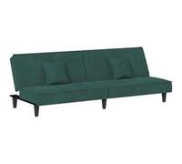 Canape convertible 1 places en velours vert 89 x 200 x 70 cm