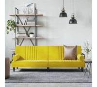 Canape convertible vidaxl 2 places en velours jaune 89 x 205 x 70 cm jaune G