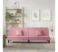 Canape convertible vidaxl 2 places en velours rose 89 x 200 x 33 cm rose