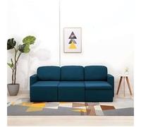 Canape convertible vidaxl 3 places en tissu bleu 72.5 x 216 x 72 cm bleu G