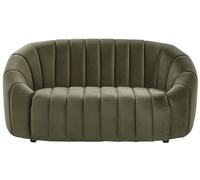 Canapé coquillage 2 places en velours vert foncé MALUNG