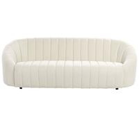 Canapé coquillage 3 places en velours blanc cassé MALUNG