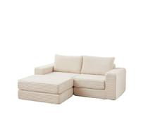 Canapé Cord Two-in-One Modulaire Convertible Corduroy Beige