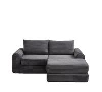 Canapé Cord Two-in-One Sofa Bed Modular Corduroy Grey