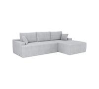 Canapé Coredo avec housse en velours côtelé & coussins décoratifs Gris clair