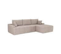 Canapé Coredo avec housse en velours côtelé & coussins décoratifs Taupe