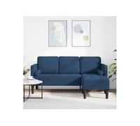 vidaXL Canapé d'angle 3 Places Bleu 160 cm Tissu