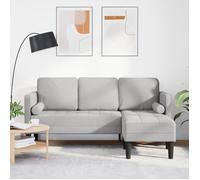 vidaXL Ensemble de Canapés avec Coussin Gris Nuage Polyester, Canapé Modulable Chic, Assises Confortables, Design Rectangulaire Moderne, Mobilier Salon Polyvalent