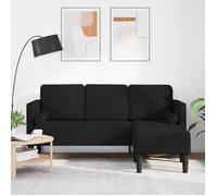vidaXL Ensemble de canapés modulable – coussins noirs polyester, design rectangulaire moderne