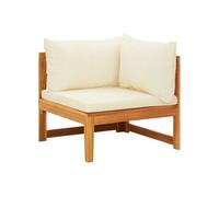 Bois d'Acacia Solide Chaise Longue avec Coussins Blanc Crème Jardin vidaXL
