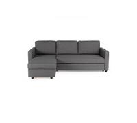 Canapé d angle con ible réversible 3 places Tissu Contemporain L 222 P 150 H 86 c Gris G