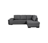 Canapé d'angle convertible réversible - 4/5 places - MITCHELL - Tissu velours côtelé Anthracite - Coffre, Poufs - 247 x 205 x 91 cm Multicolore