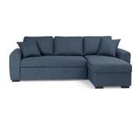 Canapé d angle con ible réversible 4 places Tissu HAMILTON L 244 P 151 H 90 Fab Bleu