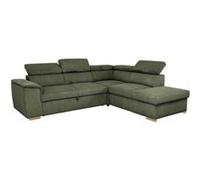 Canapé d'angle convertible réversible - 5 places - DAYTONA - Tissu Lincoln Kaki - Coffre - 260 x 216 x 94 cm